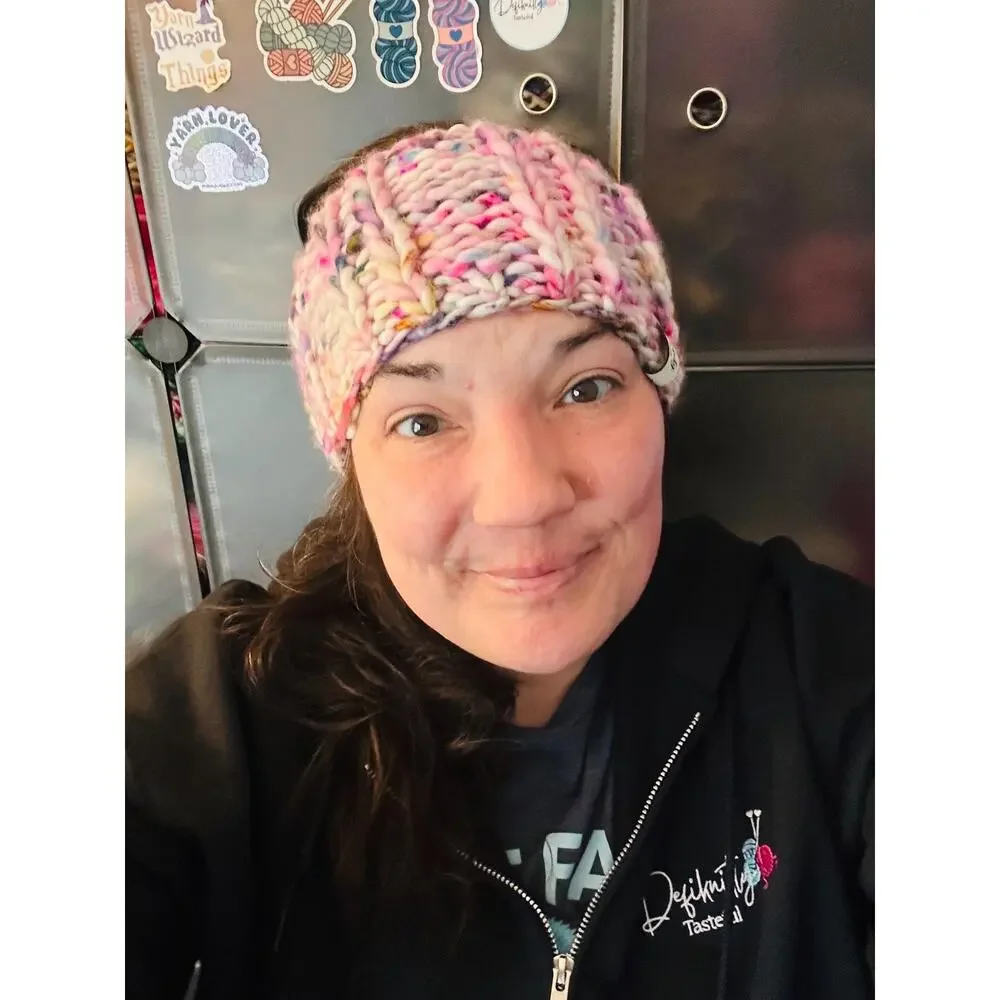 Hand Knit Merino Wool Headband: Scrappy Knit Earwarmer
